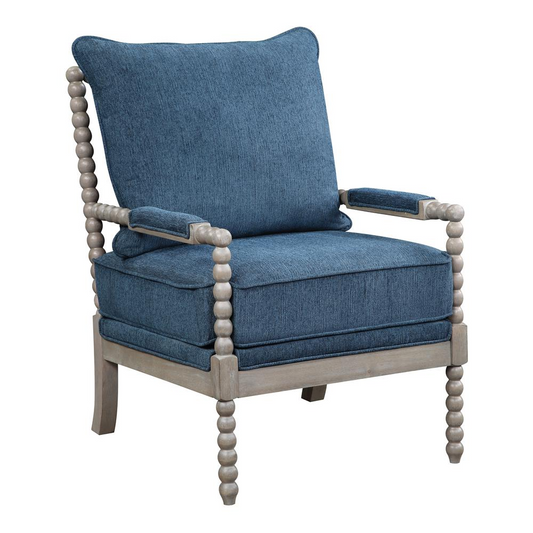 Abbott Chair in Azure Fabric with Brushed Grey Base